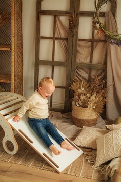 Комплект MONTESSORI BUJAK Бежевая подушка + стенка + направляющая столешницы для стула CE