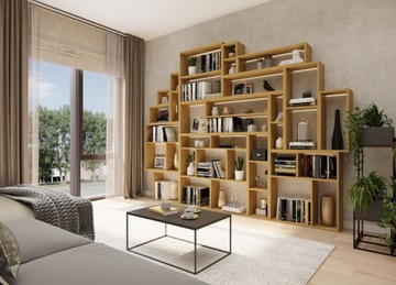 BIBLIOTECZKA DUŻY REGAŁ NA KSIĄŻKI WITRYNA MEBLE DO SALONU BIURA ARTISAN320