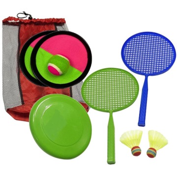 Enero Toys Набір ігор пляжних 3 в 1 – бадмінтон, catch ball, фрісбі