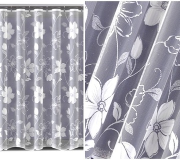 Firana wzór 618d312 żakard 250x170cm z obszyciem