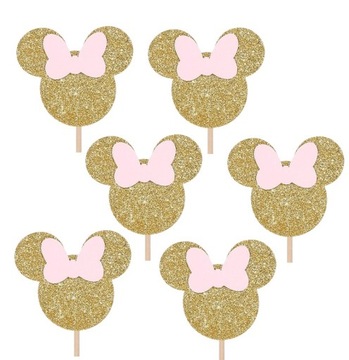 PIKERY do babeczek muffinek myszka MINNIE róż