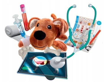 НАБОР S.O.S МАЛЕНЬКИЙ ВЕТЕРИНАРСКИЙ ОБУЧИВАЮЩИЙ УХОД + ПЛЮШЕВАЯ ИГРУШКА