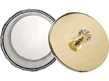 Контейнер для ватных дисков и ватных дисков Зеленый и золотой.