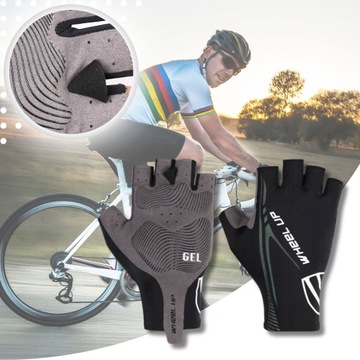 ЖЕНСКИЕ ВЕЛОСИПЕДНЫЕ ПЕРЧАТКИ БЕЗ ПАЛЬЦЕВ ГЕЛЕВЫЕ КОЛЕСА ВВЕРХ