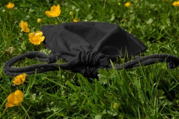 СУМКА ДЛЯ МЕЛКИХ ПРЕДМЕТОВ ИЗ ХЛОПКА 15х20 см ЧЕРНАЯ 220г Экологическая сумка