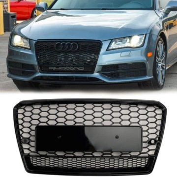 Grotelės Audi A7 C7 2010-2014 juodas blizgus bamperio grotelės RS7 Quattro stiliaus A7-RS123 – nuotrauka 7