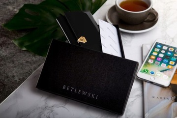 КОЖАНЫЙ КОШЕЛЕК ЖЕНСКИЙ Betlewski черный лакированный большой RFID в подарок