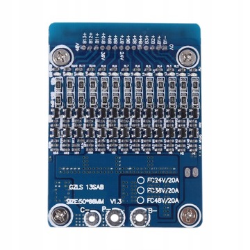 13S 48V 20A 18650 PŁYTA ZABEZPIECZAJĄCA BATERIĘ LI