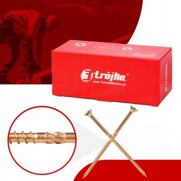 4,5x80 Wkręt WKRĘTY CIESIELSKIE do drewna KMWHT TORX łeb STOŻKOWY - 250szt