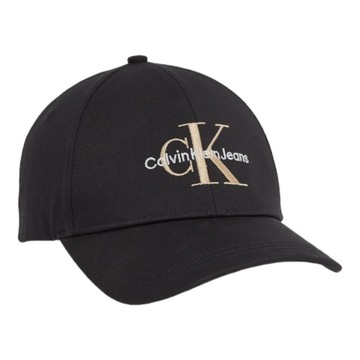 CALVIN KLEIN CZAPKA Z DASZKIEM MONOGRAM CAP CZARNA