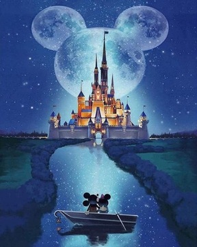 MALOWANIE PO NUMERACH MYSZKA MIKI ZAMEK DISNEY OBRAZ Z RAMĄ