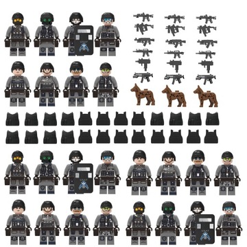 MINIFIGURKI 24 SZTUKI ŻOŁNIERZE ARMIA WOJSKO KLOCKI FIGURKI AKCESORIA