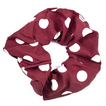 GUMKA do włosów frotka SCRUNCHIES kropki CZERWONA