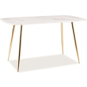 Stół Ceres Biały Efekt Marmuru / Złoty 140x80
