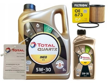 OLEJ Total Quartz INEO ECS 5W30 6L Filtr OE 673