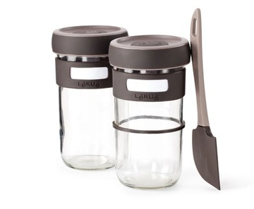 Стеклянные банки с лопаточкой для домашней закваски