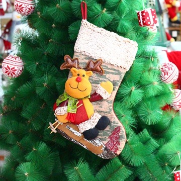 РОЖДЕСТВЕНСКИЙ НОСОК 3 ШТ ЛОСЬ САНТА СНЕГОВИК