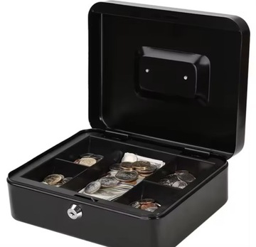 МЕТАЛЛИЧЕСКАЯ КАССЕТА ДЛЯ ДЕНЕГ МОНЕТЫ БАНКНОТЫ ДОКУМЕНТЫ СЕЙФ XXL ЯЩИК