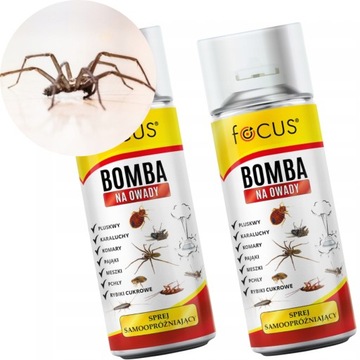 2x MOCNA BOMBA ŚRODEK na PLUSKWY KARALUCHY PAJĄKI SPRAY SAMOOPRÓŻNIAJĄCY