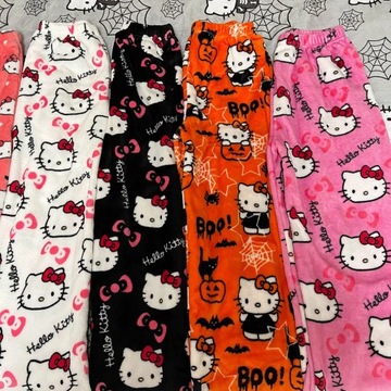 Hello Kitty Flannel Piżama Damskie ciepłe spodnie,