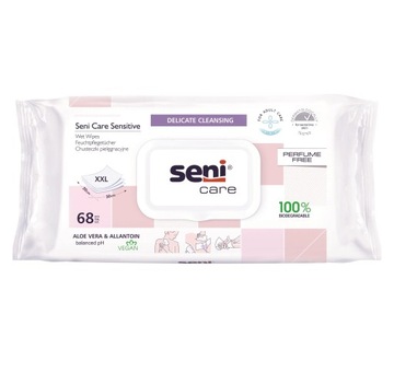Biodegradowalne chusteczki Seni Care Sensitive 68szt.