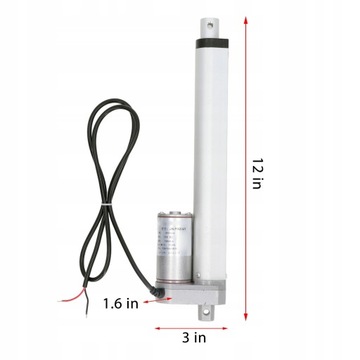SIŁOWNIK ELEKTRYCZNY 24V LINIOWY NAPĘD 200mm