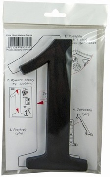 Cyfra 1 czarna 19cm tworzywo