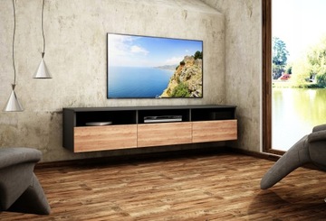 Nowość! Wisząca szafka RTV luna 180 DĄB halifax