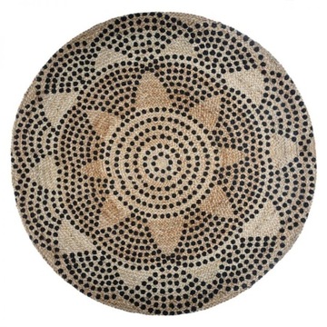 Dywan dywanik okrągły boho juta Print Living I
