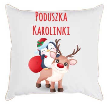 ŚWIĄTECZNA PODUSZKA MIKOŁAJ CHOINKA PREZENT + IMIĘ