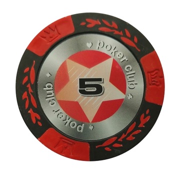 Żeton Poker Club Chip Nominał 5 Kolor czerwony x25