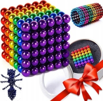 NEOCUBE KULKI MAGNETYCZNE 216 3MM TĘCZOWE DZIECI KLOCKI KOLOROWE PREZENT