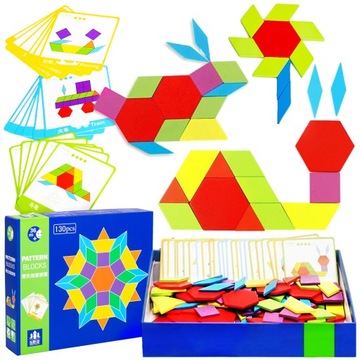 GRA UKŁADANKA MONTESSORI DREWNIANE KLOCKI obrazkowe puzzle XL