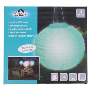 Lampion solarny Lampka LED 28 cm zielony
