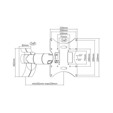 Крепление для телевизора с диагональю 23–42 дюйма, регулируется до 30 кг, винты в комплекте, ПРОЧНЫЕ