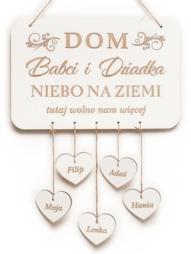 tabliczka w DOMU BABCI i DZIADKA grawer imię 4-5