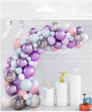 GIRLANDA BALONOWA BALONY DEKORACJA FIOLETOWA