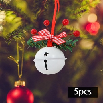 5 штук рождественских колокольчиков Рождественское украшение в белом цвете