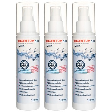 Zestaw: 3x Aura Argentum200 Tonik 25 ppm 150 ml