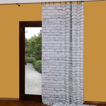 1600771 Tkanina na zasłony szer.150 cm cegła szara