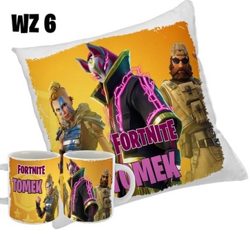 Zestaw FORTNITE KUBEK + PODUSZKA + IMIĘ RÓŻNE WZORY PREZENT