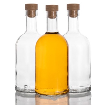 ELEGANCKA BUTELKA SZKLANA TADEUSZ 500 ML Z KORKIEM NA NALEWKĘ
