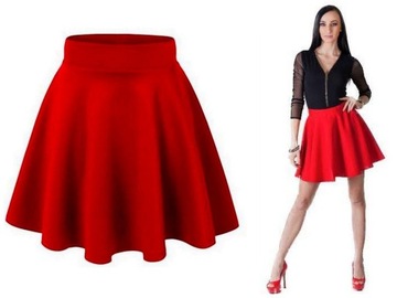 Бордовая расклешенная ЮБКА с КОЛЬЦОМ и МОЛНИЕЙ, разные ЦВЕТА, XS (34)