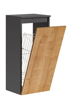 SŁUPEK ŁAZIENKOWY WISZĄCY MONAKO GREY OAK Z KOSZEM