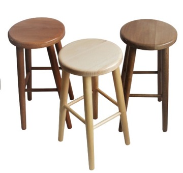 Taboret, hoker barowy z drewna bukowego