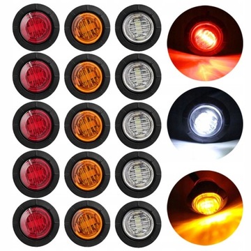 15x Lampki lampy obrysowe obrysówki 3 LED 12V 24V