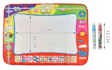 Большой коврик для рисования и раскрашивания + 2 ручки