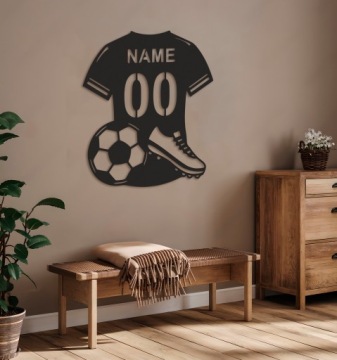 Деревянная картина Футбол Джерси 3D Подарочное украшение Светодиодный ночник