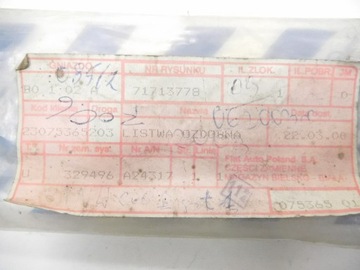 LIŠTA NÁRAZNÍKU ZADNÍ FIAT SEICENTO OE 71713778