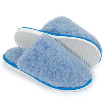 Kapcie Damskie Wełniane Premium Pantofle IreShoes Klapki Domowe